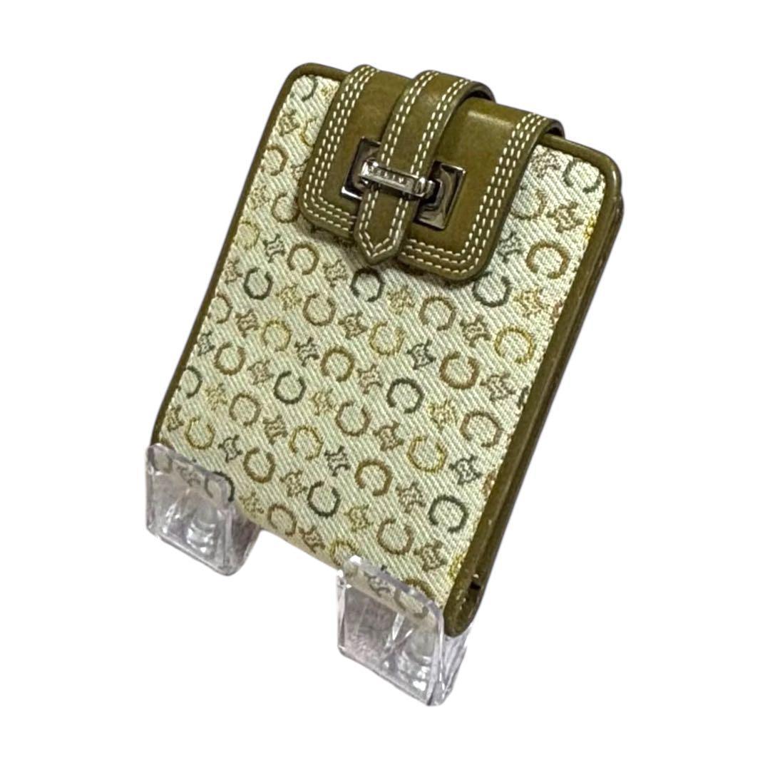 ⭐️美品⭐️セリーヌ　二つ折り財布　キャンバスベルト　カーキグリーン