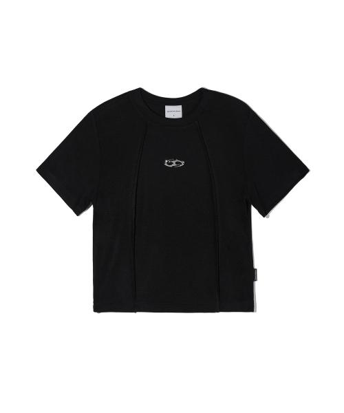 SYMBOL EDGE-CUT CROP T-SHIRTS_BK