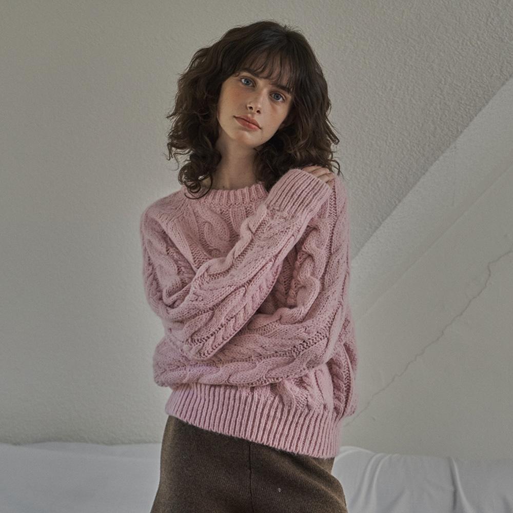 [12/20 출고 예정]Robin cable knit_pink