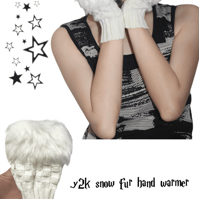 y2k snow fur hand warmer(2 color)
