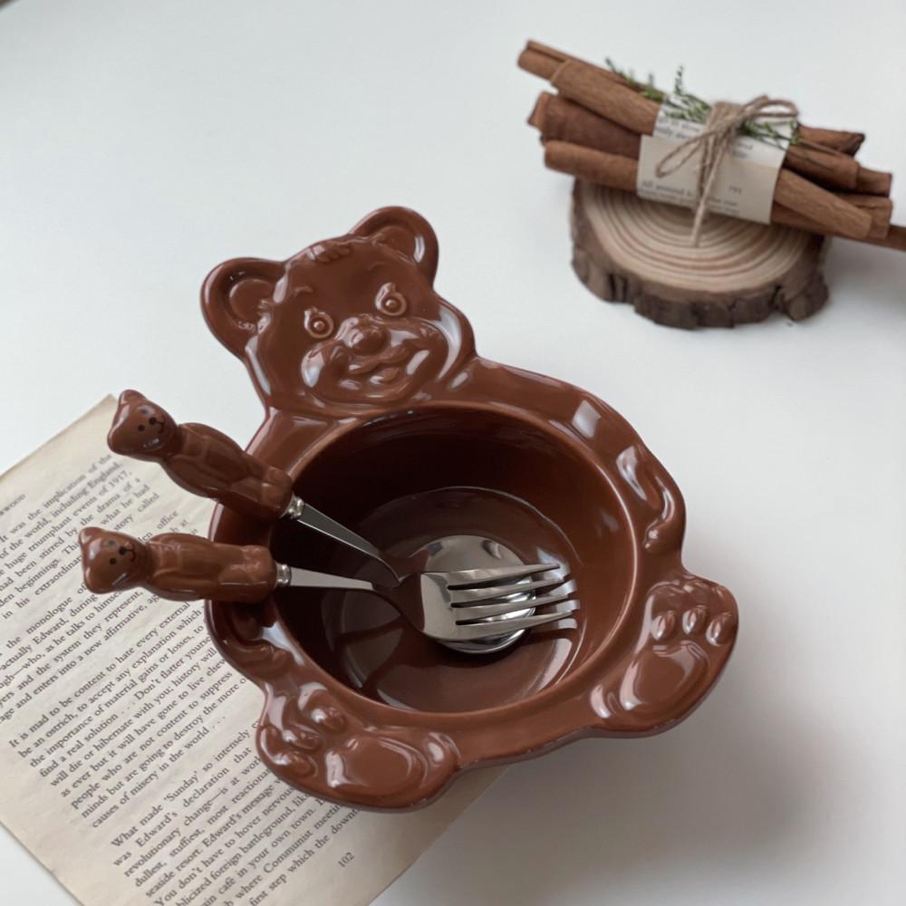 홈카페 곰돌이 접시 곰돌이 그릇 빈티지 베어볼