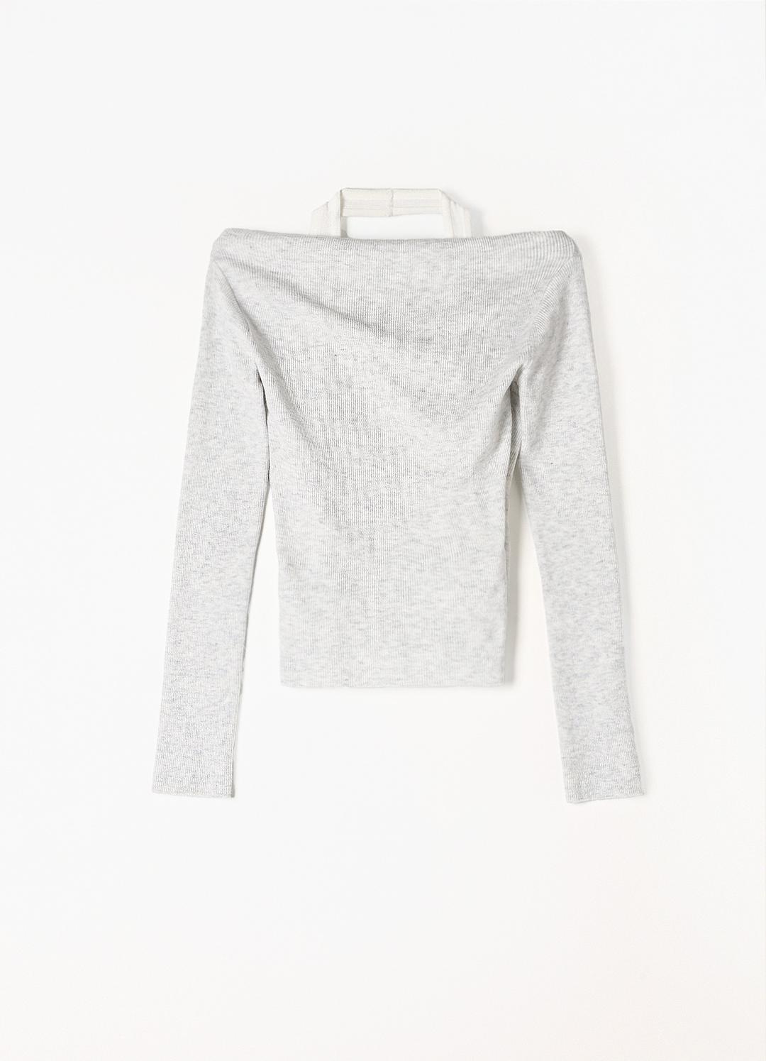 2ND Belle Layered Halter Knit Top(Melange)