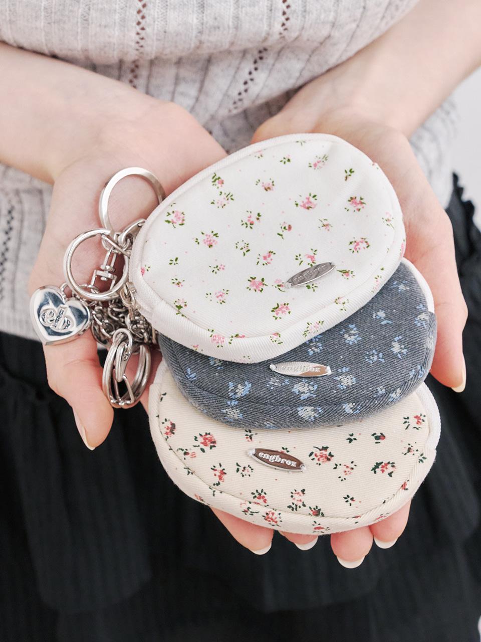 bubbly floral wallet key ring_3 colors