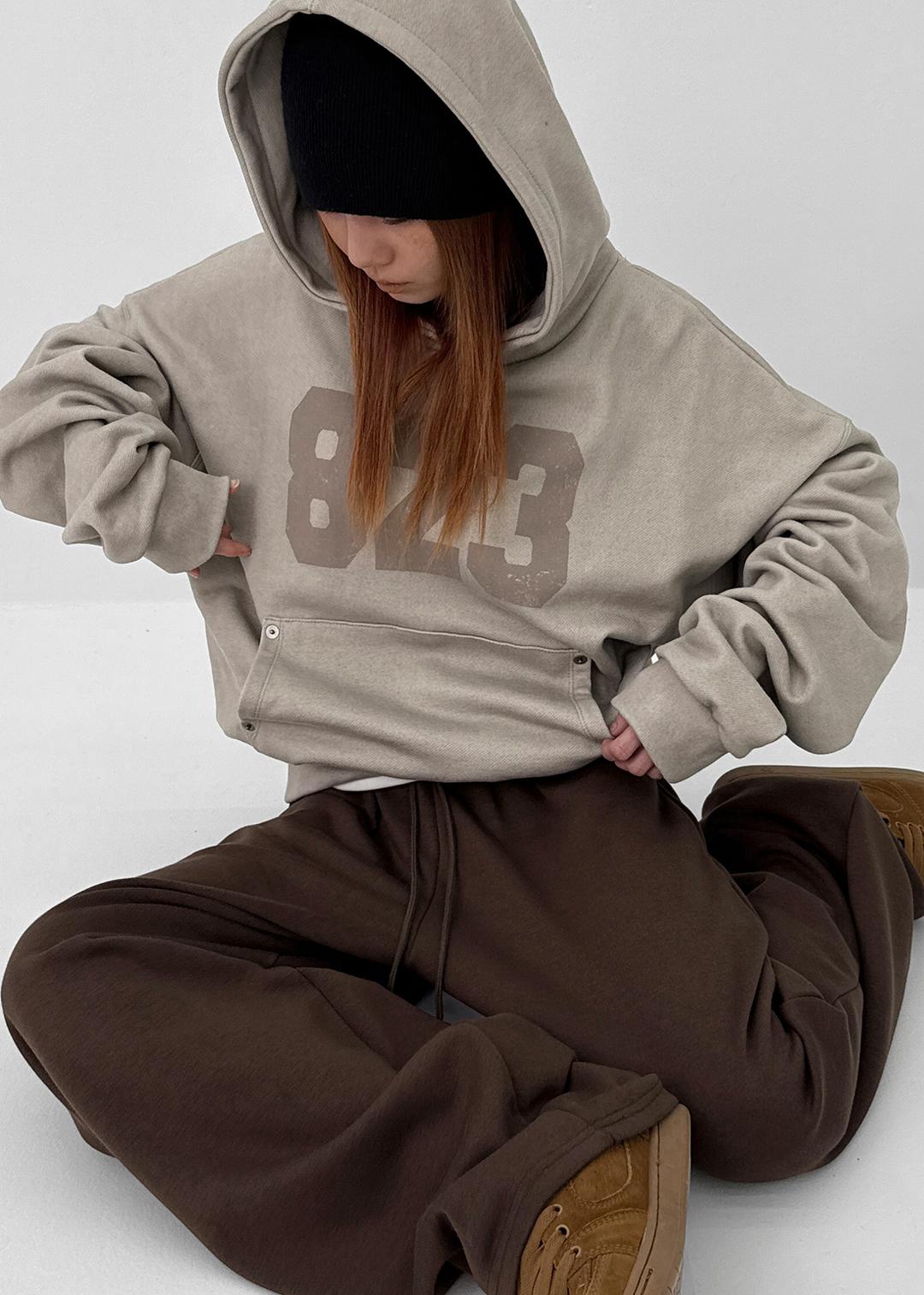 블랙업 [MADE] 헤티 기모 프린팅 후드티