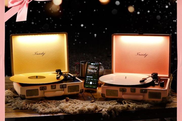 [주말특가] 무선 무드등 블루투스 LED LP 턴테이블 스피커 IBT-Retro Light