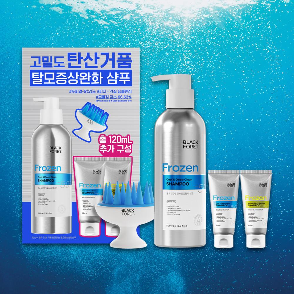 블랙포레 탄산거품 탈모 완화 샴푸 500ml 1개+ 60ml 2개 + 두피브러쉬 추가 구성 : 애경본사직영몰