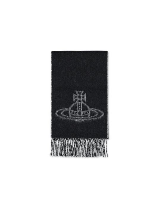 24FW ORB 로고 투톤 머플러 블랙 81030006 W00ZH N401