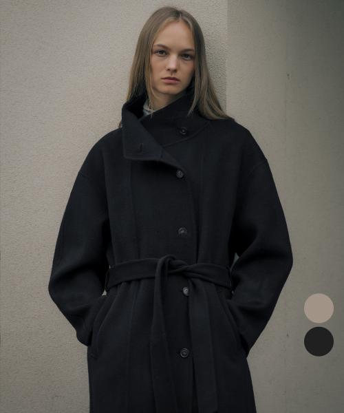 WOOL100 mock-neck handmade coat [TIWT01CT06]_2color