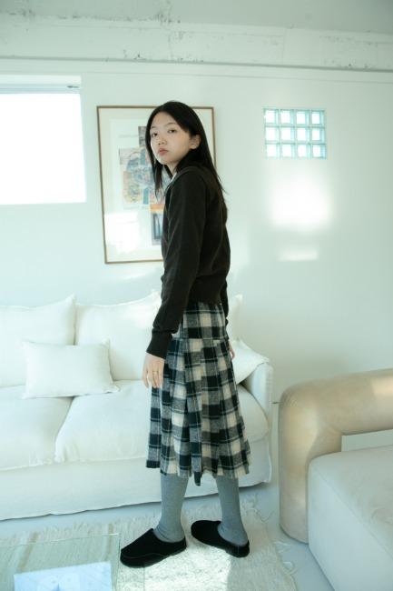 classic check pleats skirt(2colors)