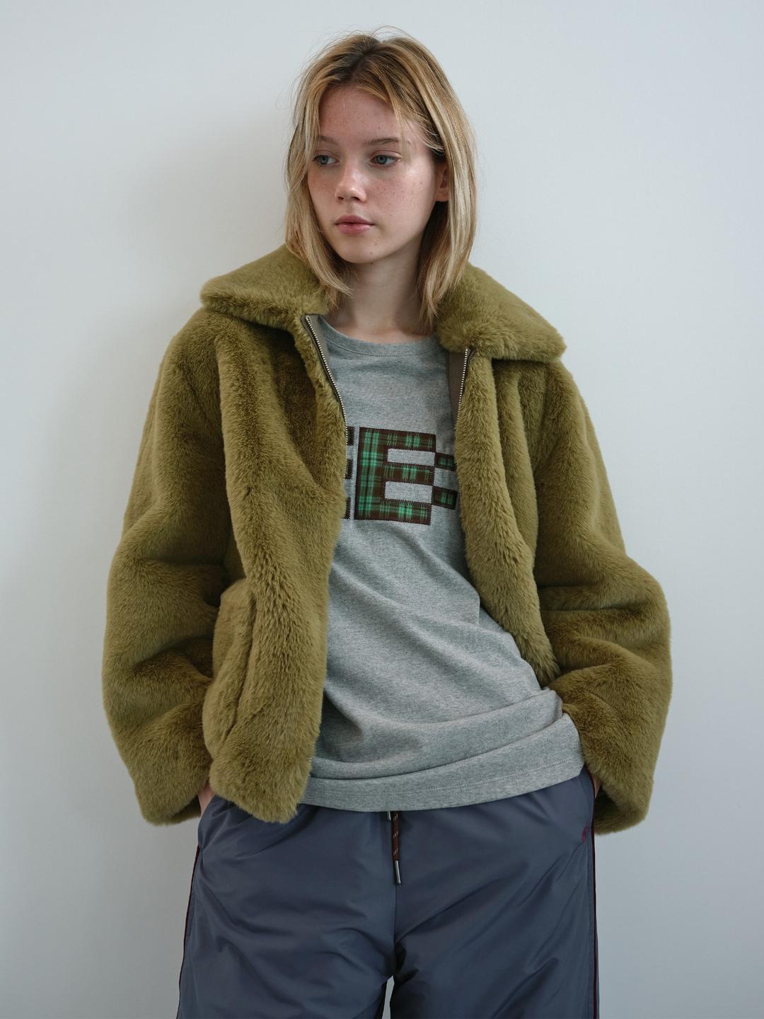 소프트 퍼 자켓 (Moss Green)