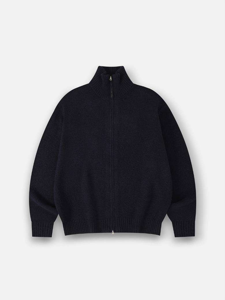 Turtle neck Zip-up Sweater (Navy)