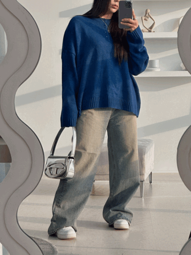 876 워싱 와이드 데님 롱팬츠[3color/S-2XL]