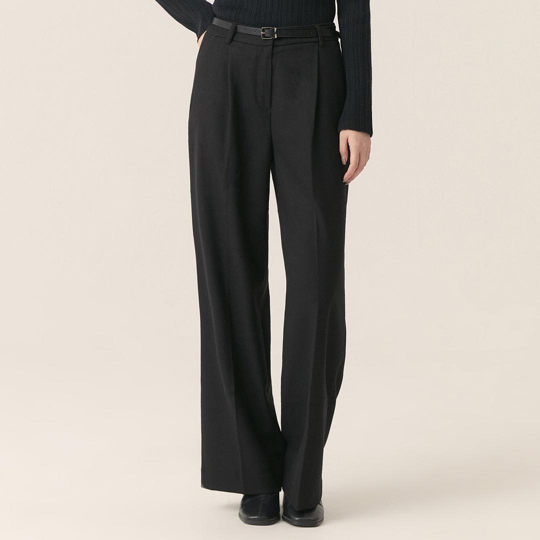 로엠 턱 와이드 슬랙스(기모)_RMTWE4VR14