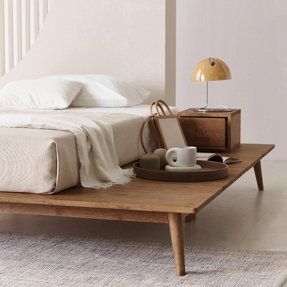 슬립퍼 디어 평상형 원목 침대 침대프레임 헤드없는 무헤드 침대파운데이션 슈퍼싱글 퀸 킹