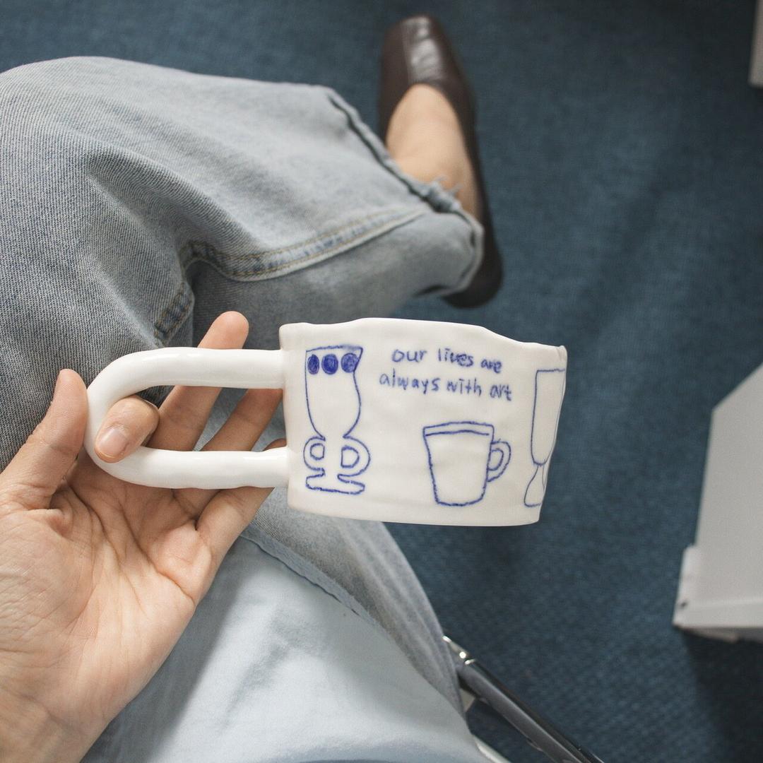 롱 핸들 일러스트 머그 [ 3/2일 출고 ]