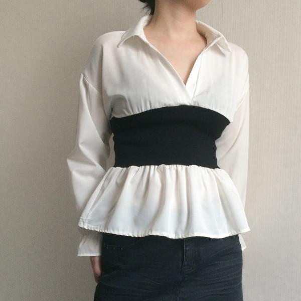 Banding point shirt top