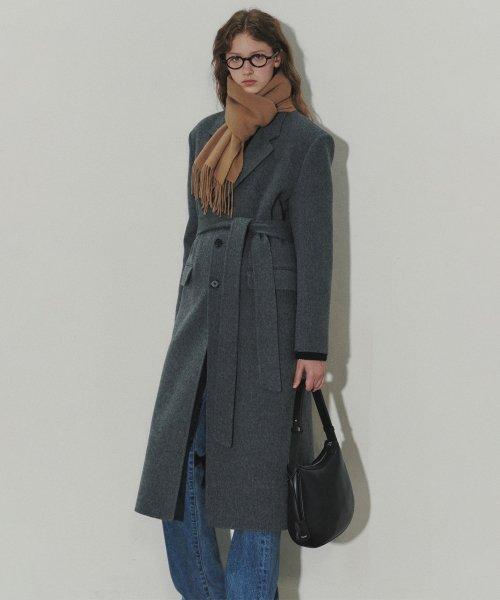HANDMADE CASHMERE SINGLE COAT CHARCOAL GREY_UDCO3D233CG