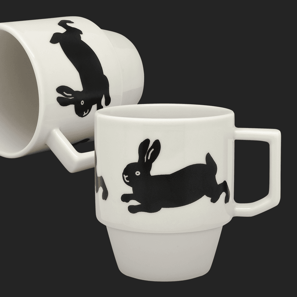 Happy Bunny Block Mug by Hasami