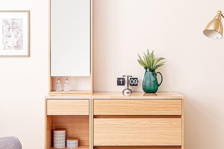 지엔 LPM 400 전신거울 슬림 콘솔형 화장대 세트(수납거울장)