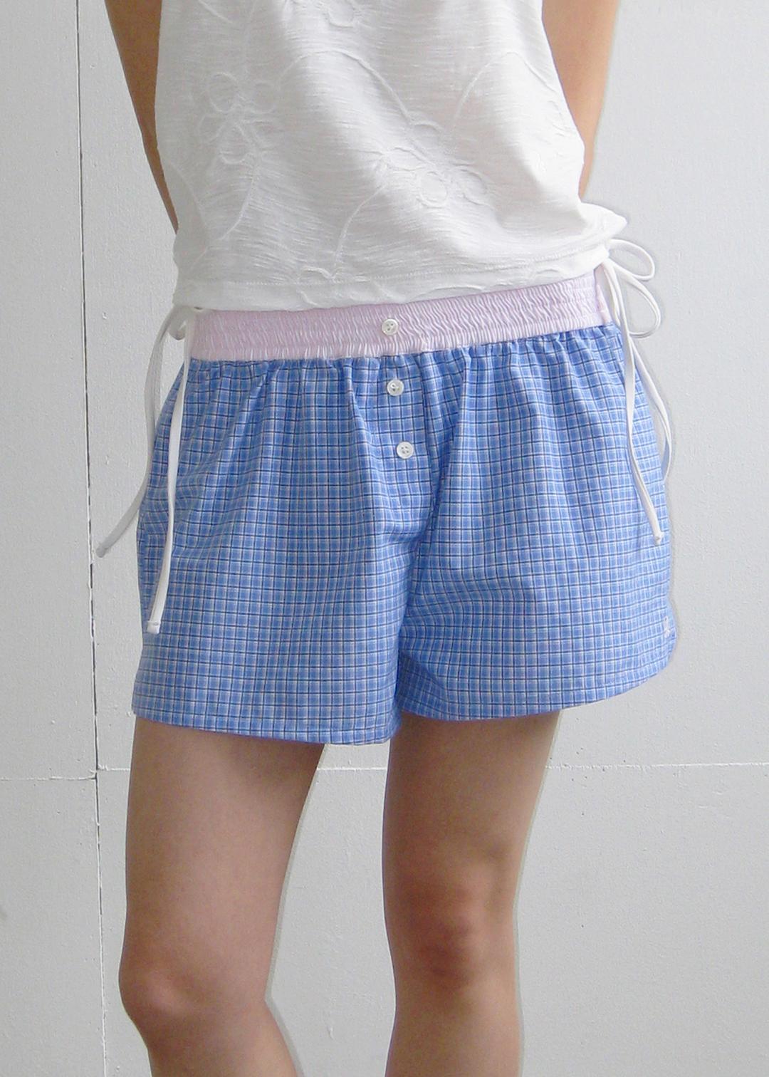 One Mile Check Shorts_Blue