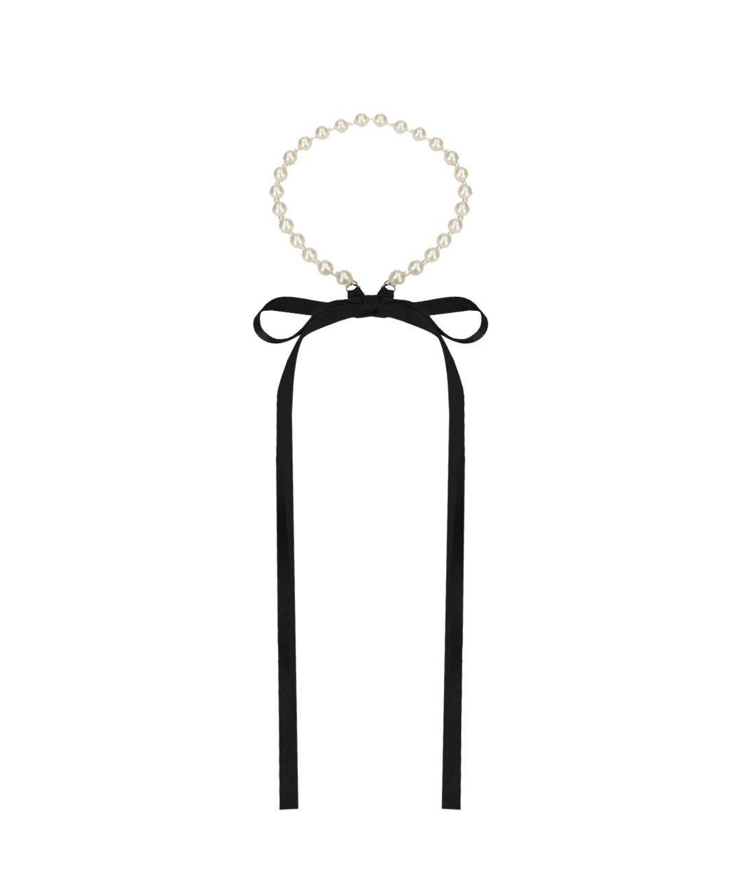 Ribbon tie pearl chocker / 리본 펄 드롭 초커 넥크리스