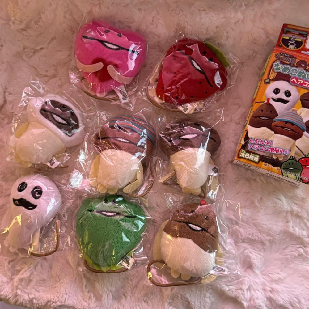 [고전문구] 나메코 리멘트 봉제인형 머리끈 (8종, 선택가능)