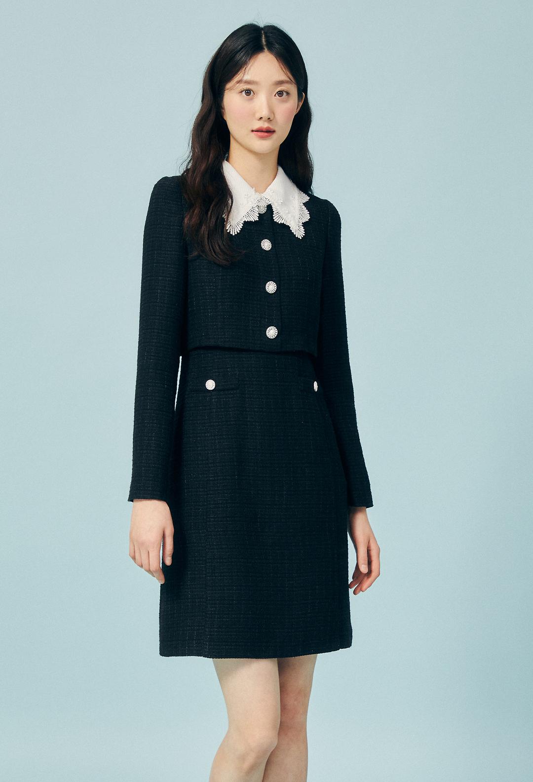 JJ지고트 레이스 칼라 재킷 원피스 (BLACK) GP3P0OP321