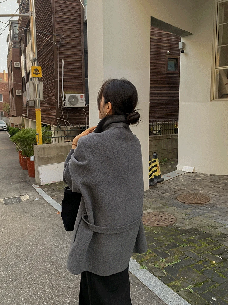 버나 울90 핸드메이드 하프 코트(3color)