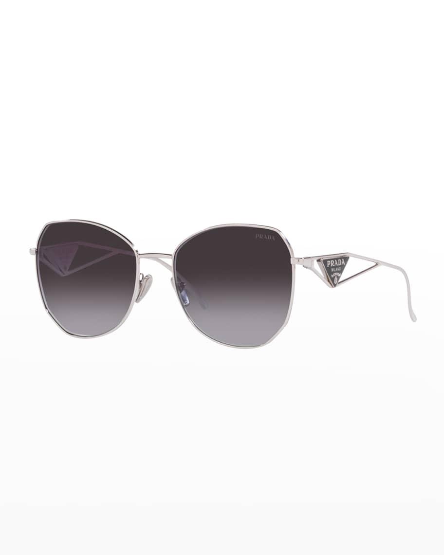 Triangle Logo Round Metal Sunglasses