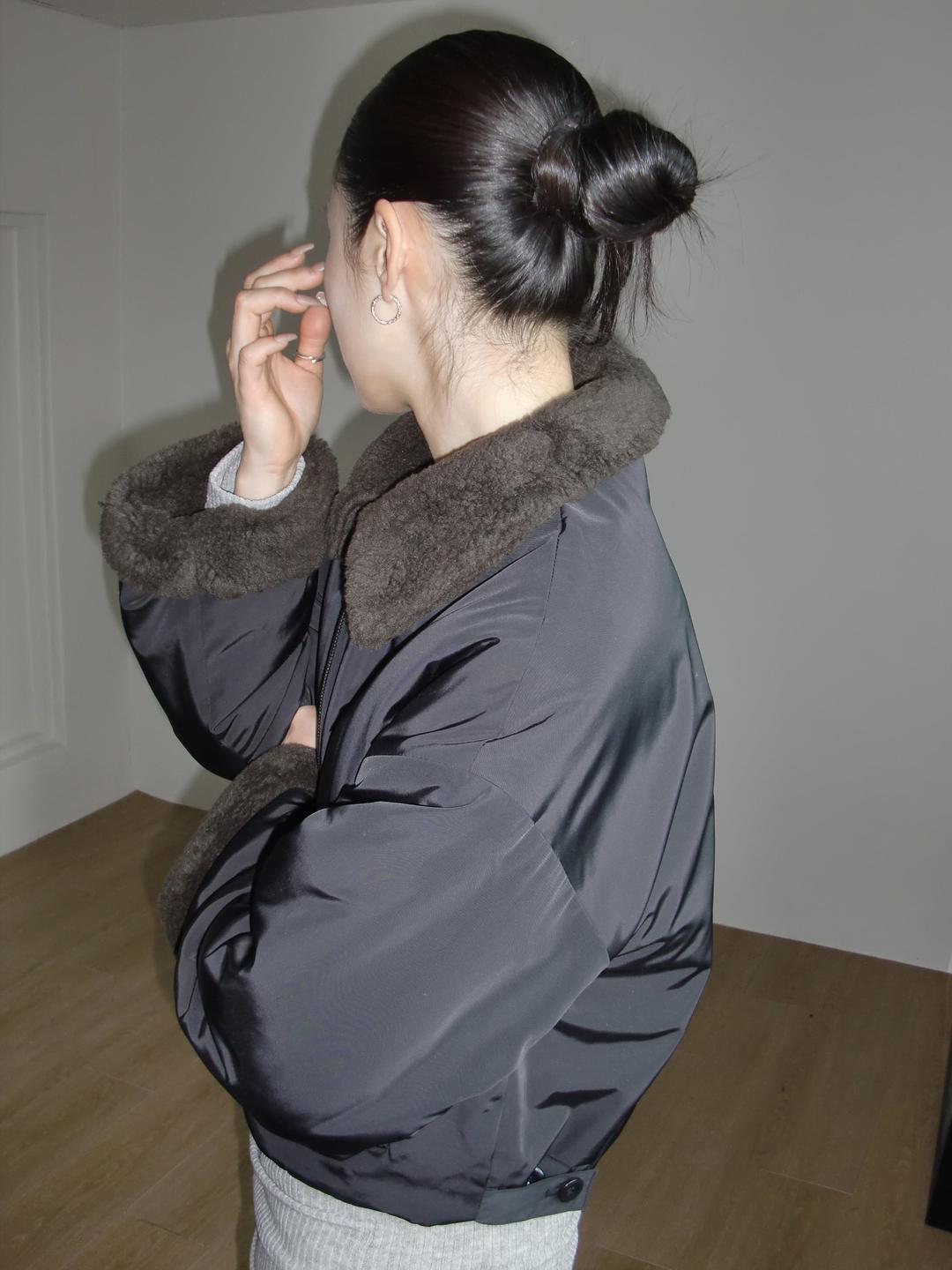 REVERSIBLE FUR JACKET_NAVY