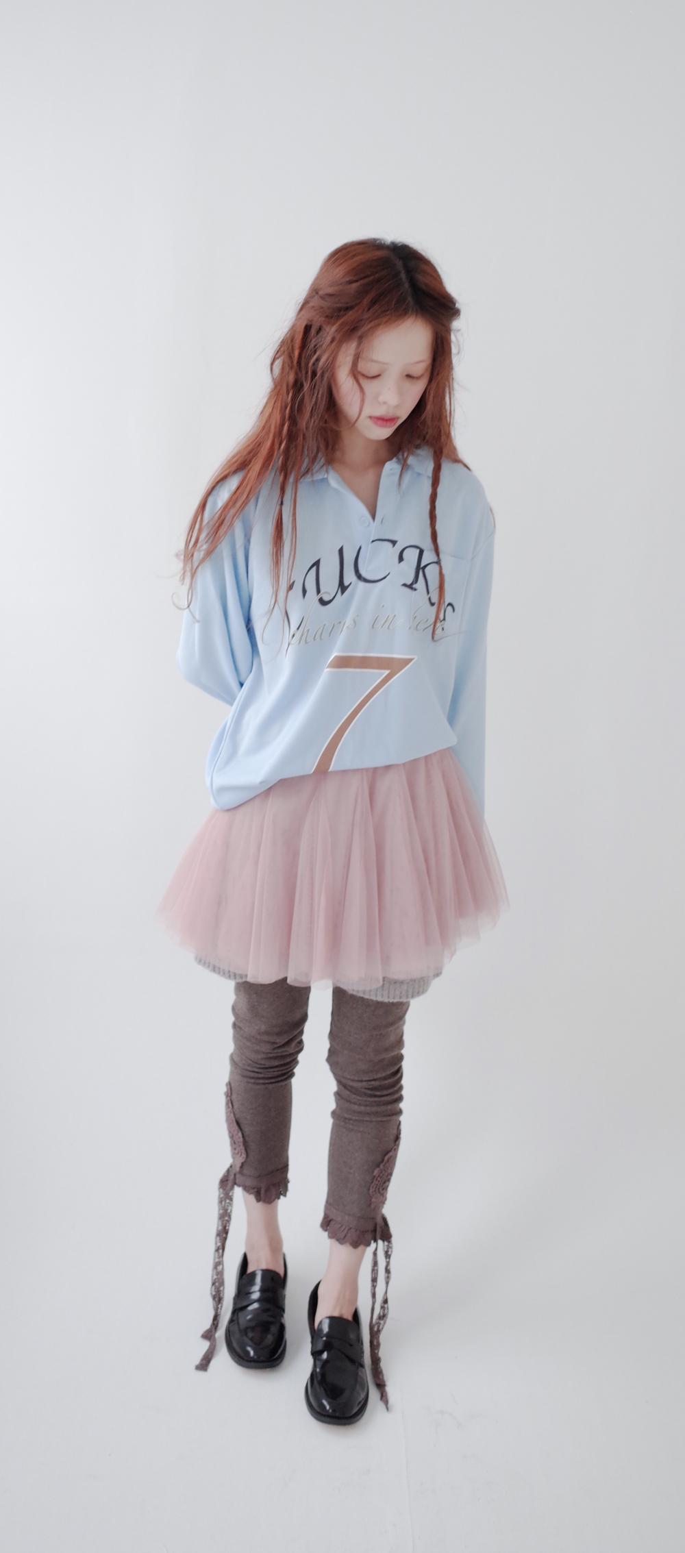 [F.E.E.S] The lucky 7 polo shirt (blue)