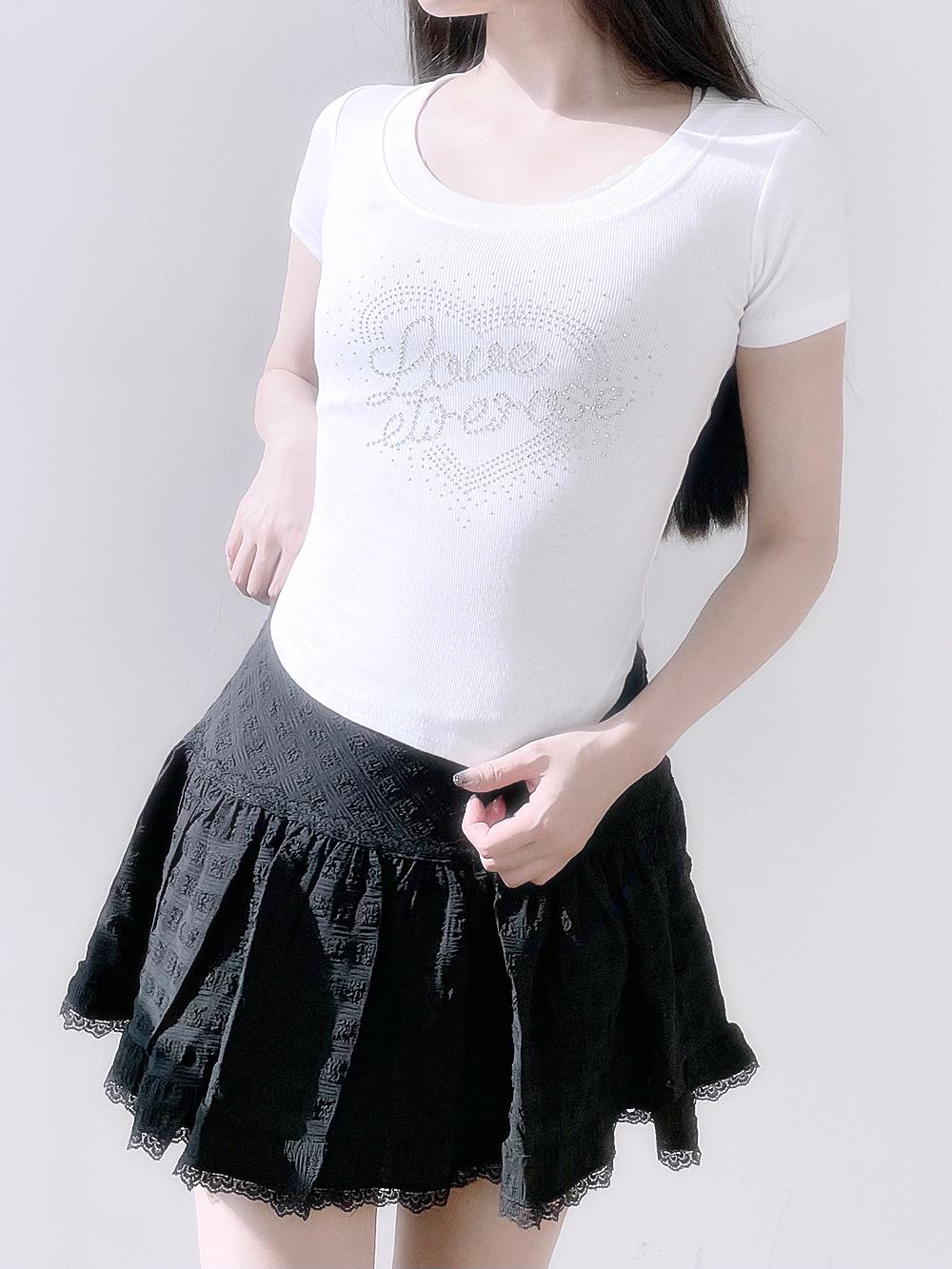 Love Rose Heart Cubic T-Shirt (White)