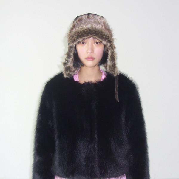soft fur jacket_black