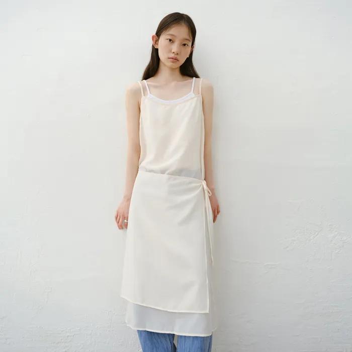 Layered Sleeveless wrap dress_2colos