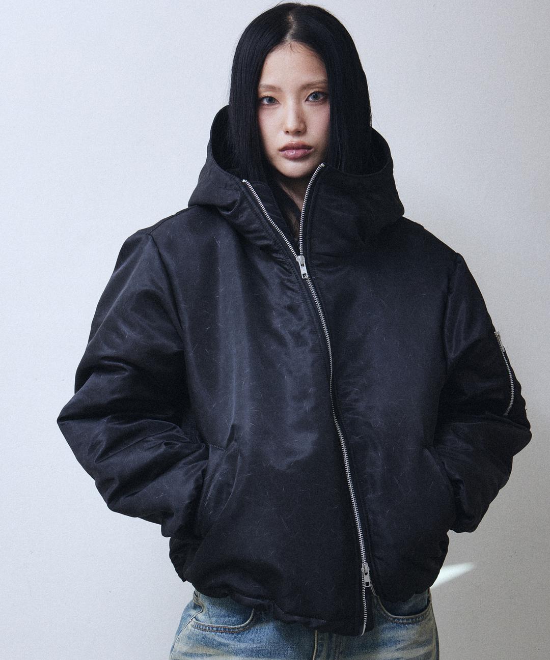 L1 HOOD PUFFER JACKET (BLACK)