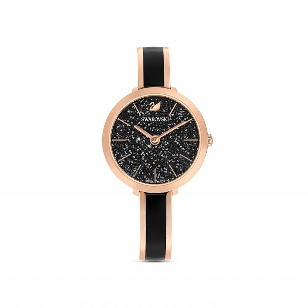 [스와로브스키/본사정품] Crystalline Delight 블랙 로즈골드 톤 메탈 시계 5580530