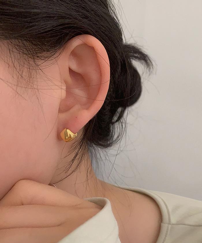 (silver925) 미니 사각 원터치 귀걸이 *2color