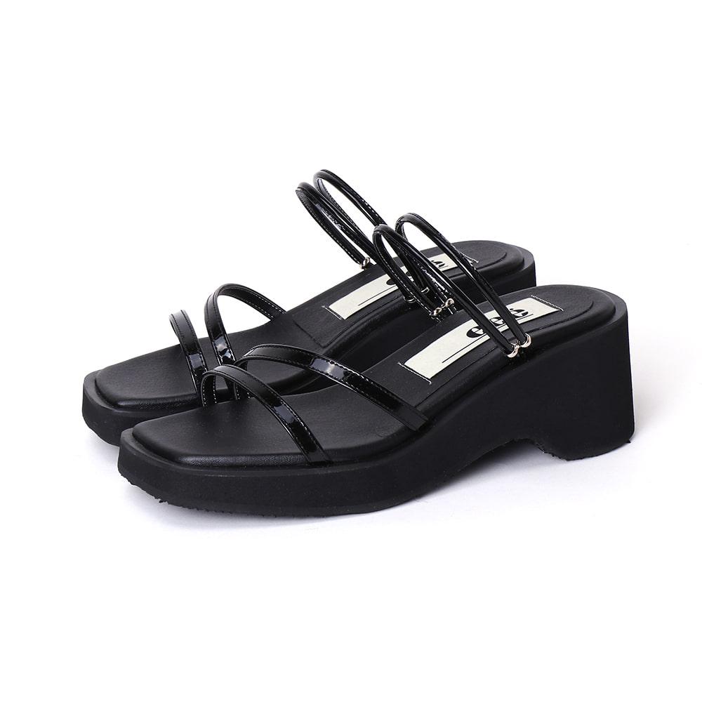 CINDY 2WAY STRAP SANDALS [BLACK]