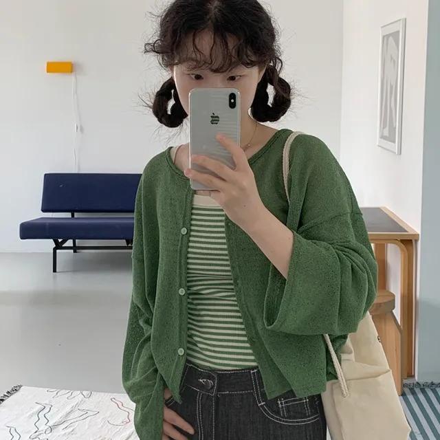 그린 여름가디건