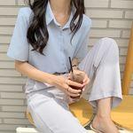 ★누적4,000장 판매★ 링클프리 찰랑 기본 반팔 블라우스 (7color)