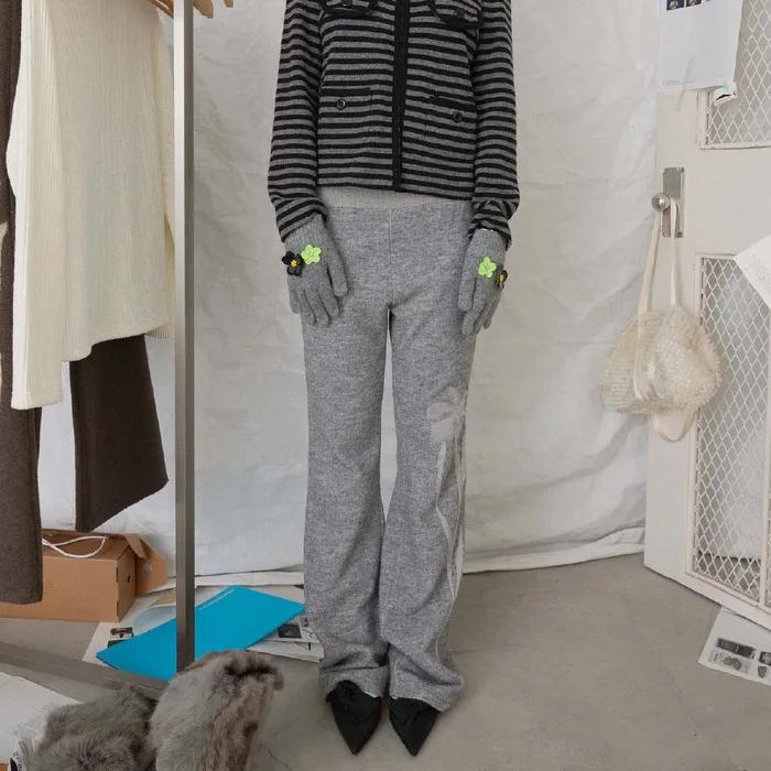 felt flower pants_melange