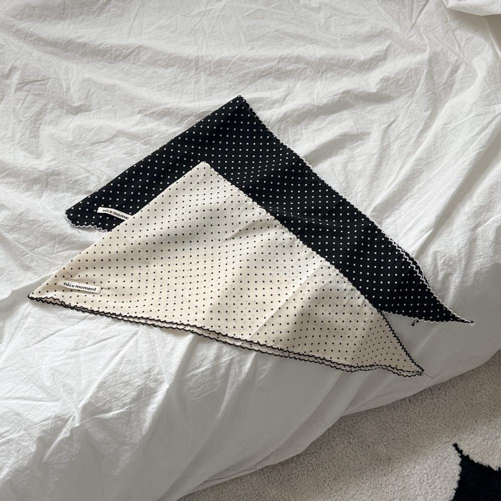 블루씨티 드롭 도트 삼각 물결 헤어 두건 스카프 2color