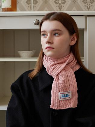 Arrow Knit Mini Muffler (Pink)