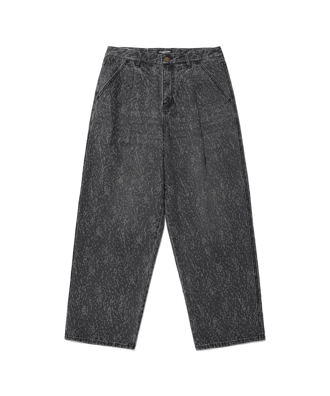 one tuck bullet distressed jeans[black]