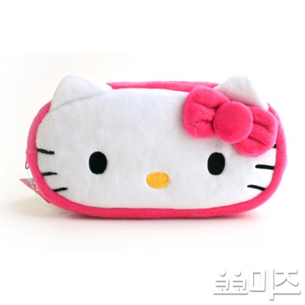 헬로키티 타원형 얼굴 봉제 펜파우치