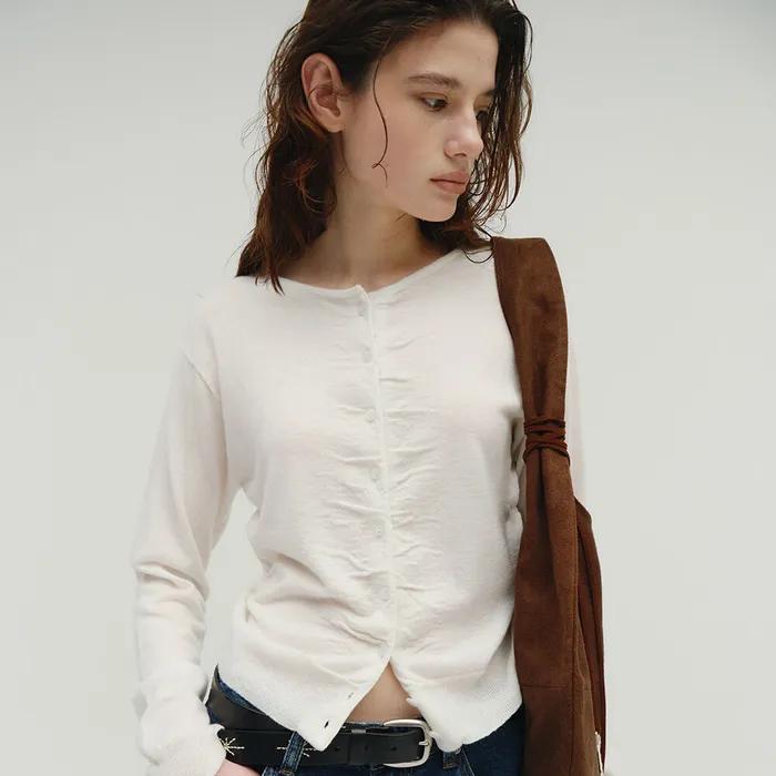 SHIRRING CARDIGAN [BEIGE]