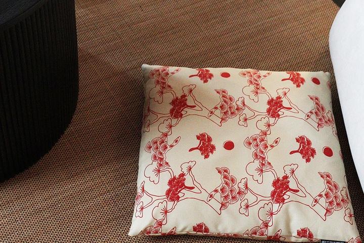 크리스마스 레드소나무 방석커버 45x45