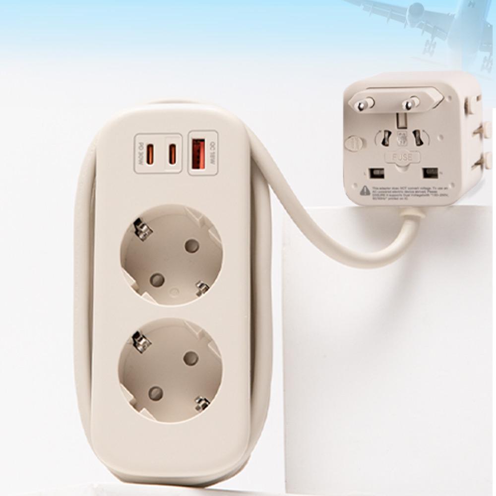 오아 오아 포켓탭 해외 여행용 멀티탭 2구 어댑터 고속충전 USB 멀티 콘센트 돼지코 플러그