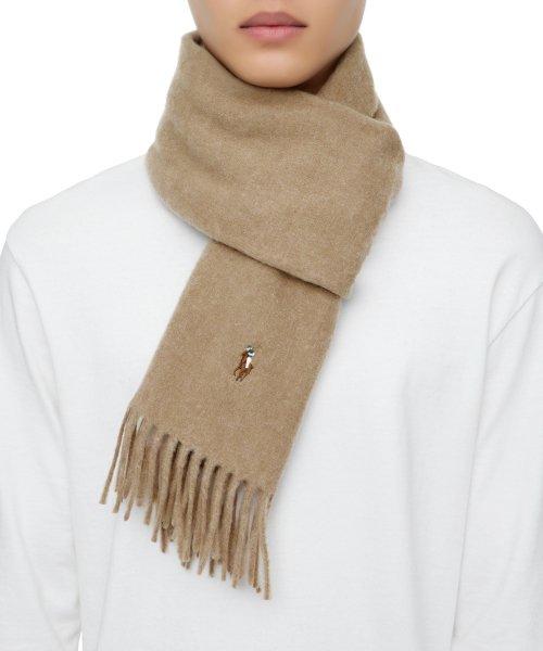 프린지 버진 울 스카프 - 브라운