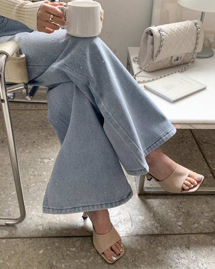 펄데님와이드팬츠